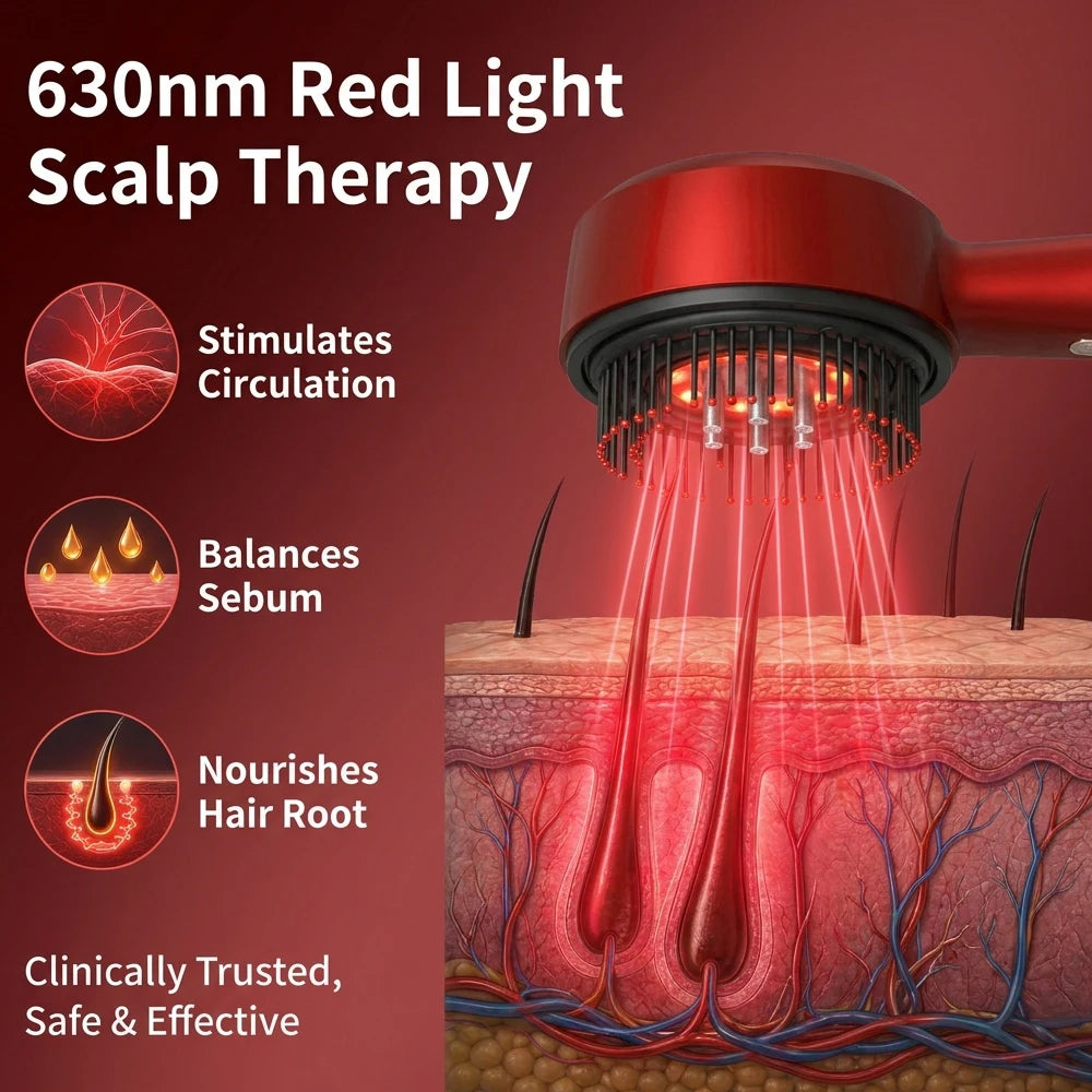 Lumira Scalp Renewal Massager — Red Light Therapy Comb for Thinning Hair